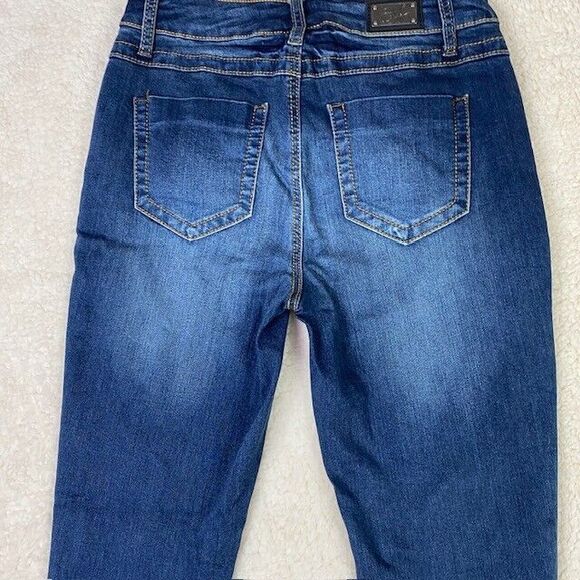 Earl Jeans Womens Sz 6 Skinny Ankle Stretch Mid Rise Dark Wash Blue Denim - Picture 4 of 13